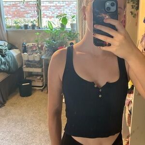 brandy melville cropped tank- navy blue, fits size xs or s